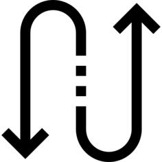 Curved arrow