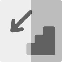 Down left arrow