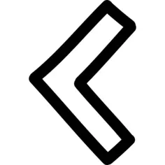 Left arrow hand drawn outline