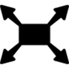 Expand four arrows rectangular button