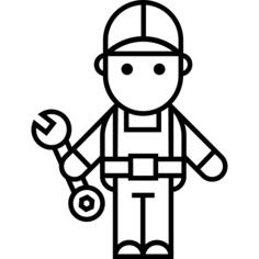 Mechanic with Tool