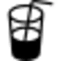 Drink in transparent glass with a straw