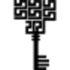 Key complex design like a labyrinth