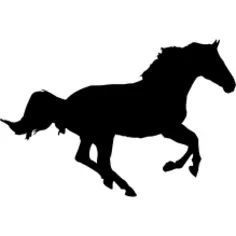 Horse running silhouette