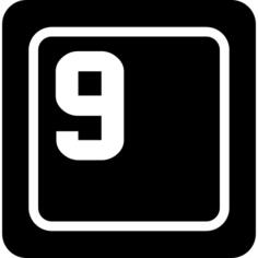 Number 9 key on keyboard