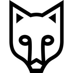 Fox face outlined frontal view