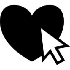 Heart click with mouse arrow pointer