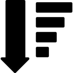 Order interface symbol with down arrow