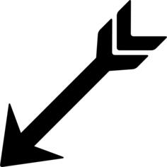 Indian arrow pointing down left