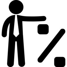 Businessman with percentage sign
