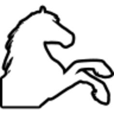 Horse raising feet outline right side view