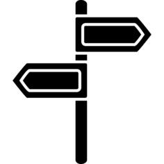 Two opposite arrows on a pole