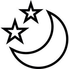 月亮和两颗星