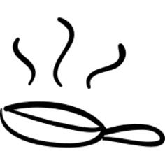 Spoon hand drawn tool with hot food
