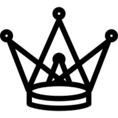 Royal crown triangular outline with circular tips