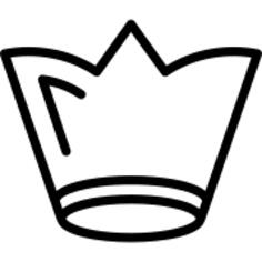 Royal crown outline variant with lines