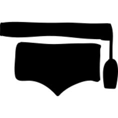 Graduation cap hand drawn filled