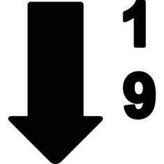 Sort interface symbol of down arrow with numbers
