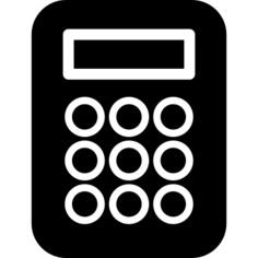 Calculator black variant with white outlines