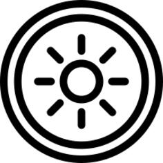 Round Shield with Sun