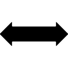 Double horizontal arrow pointing two opposite directions to left and right