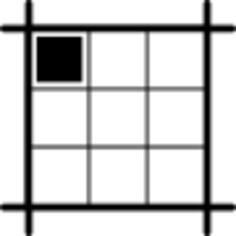 Boxed layout with mark on the northwest direction
