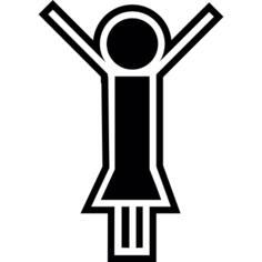 Woman with arms raised up