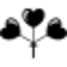 Three tied hearts balloons