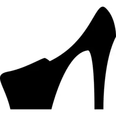 Heel shoe black side view silhouette