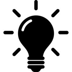 Idea and creativity symbol of a lightbulb