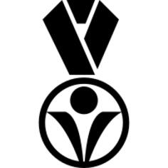 Medal of circular shape hanging of a ribbon necklace