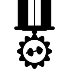 Medal hanging of an elegant ribbon
