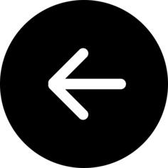 Left arrow in circular button black symbol