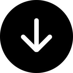 Down arrow black circular button