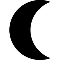 Moon phase black crescent shape