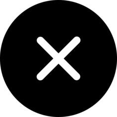Cross black circular button