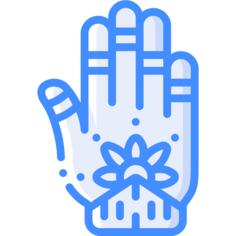 Henna painted hand