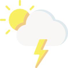 Scattered thunderstorms