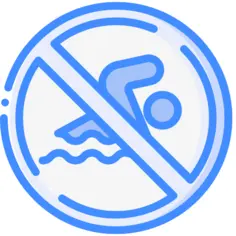 No swimming
