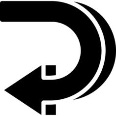 Curved arrow