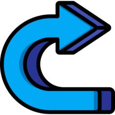 Curved arrow