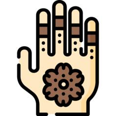Henna painted hand