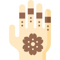 Henna painted hand