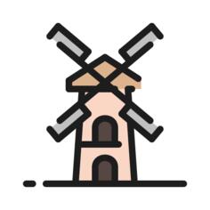 小孩堤防风车