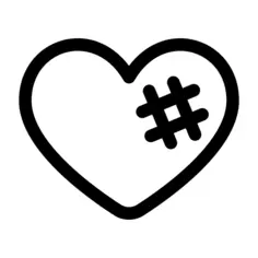 Broken heart outline