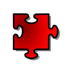 Red jigsaw puzzle
