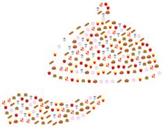 Lunch plate with food icons