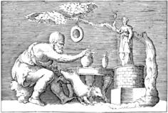 Preparing a pig for sacrifice