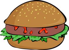 Hamburger with salad