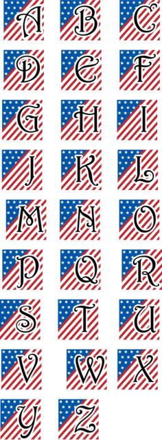 Patriotic alphabet vector image